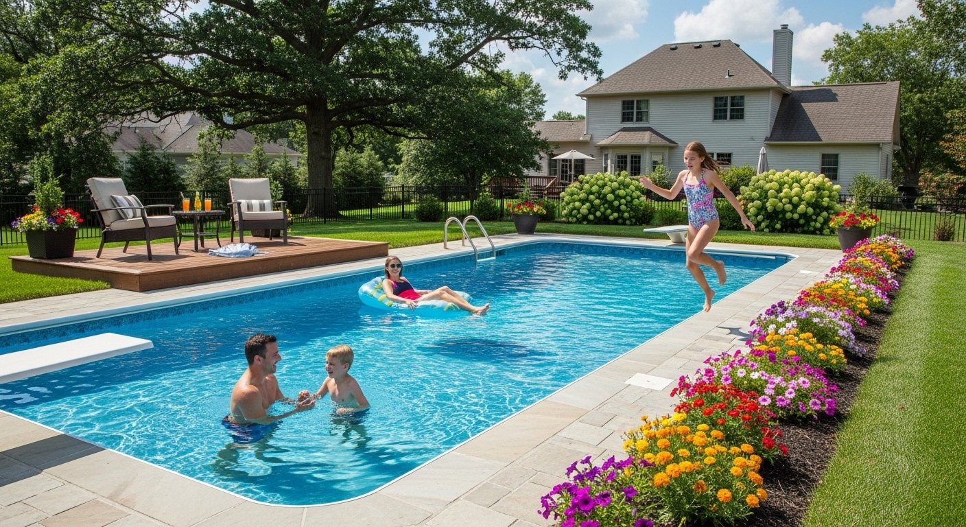 Xenia backyard pool photo 1