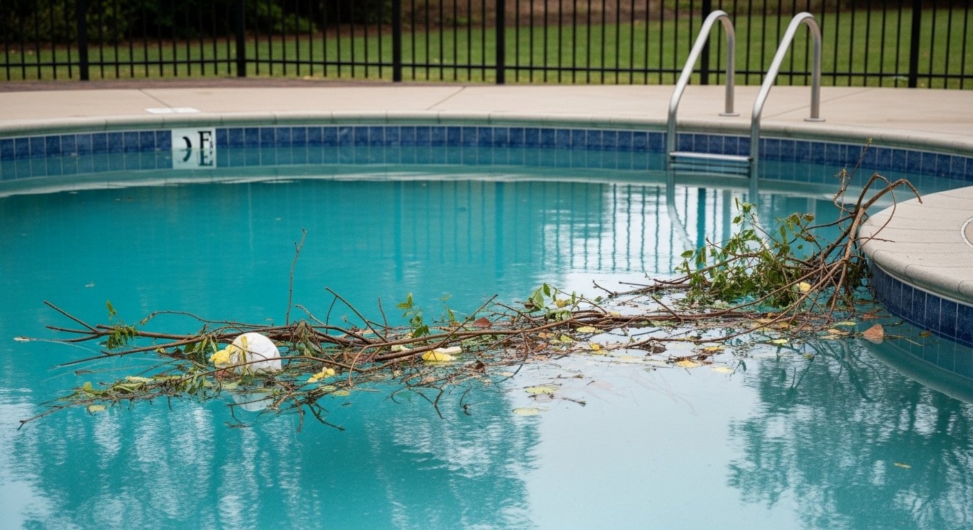 Pool Flooded After Heavy Rain in Xenia, OH