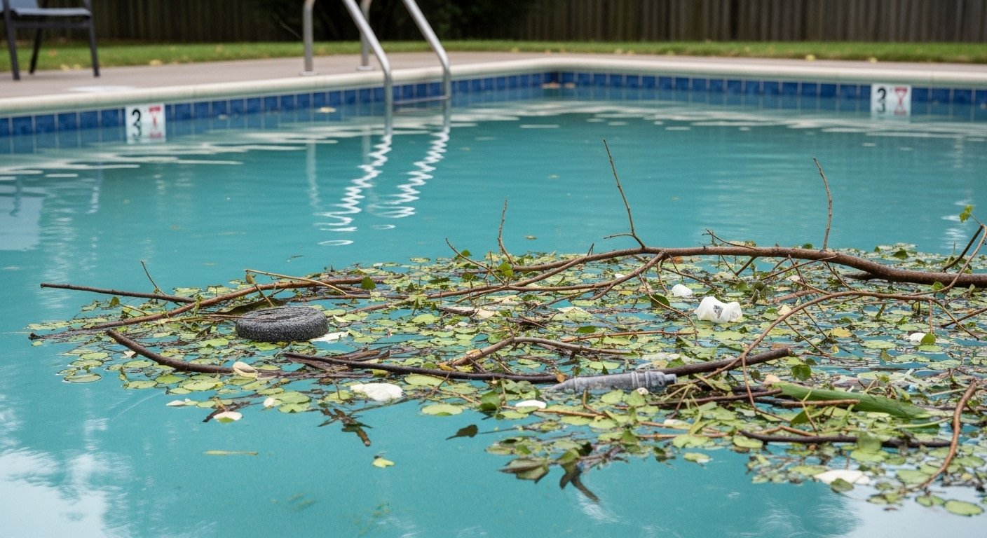 Pool Overflowing After Storm in Xenia, OH