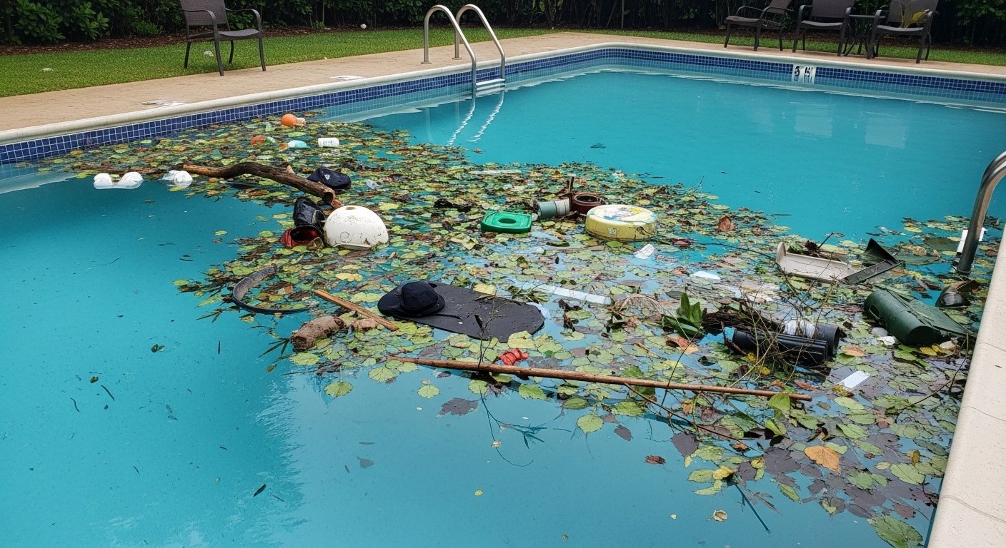 Storm Debris Cleanup From Pool in Xenia, OH