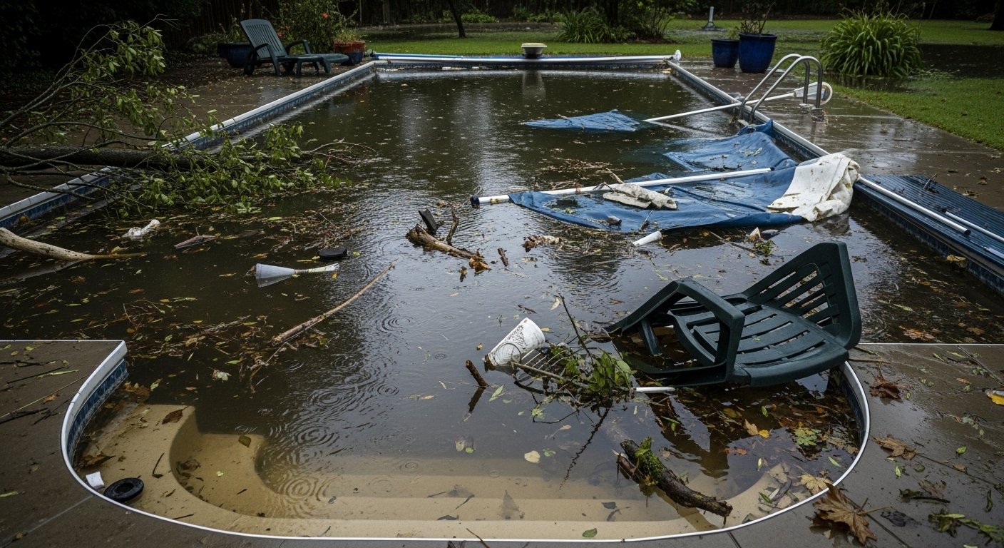 Pool Overflowing After Storm photo 1